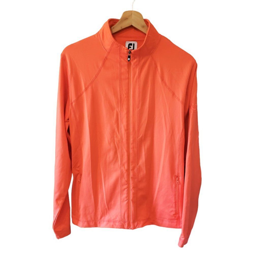 Footjoy FJ Women’s Full Zip Long Sleeve Golf Jacket Size Small Safety Orange